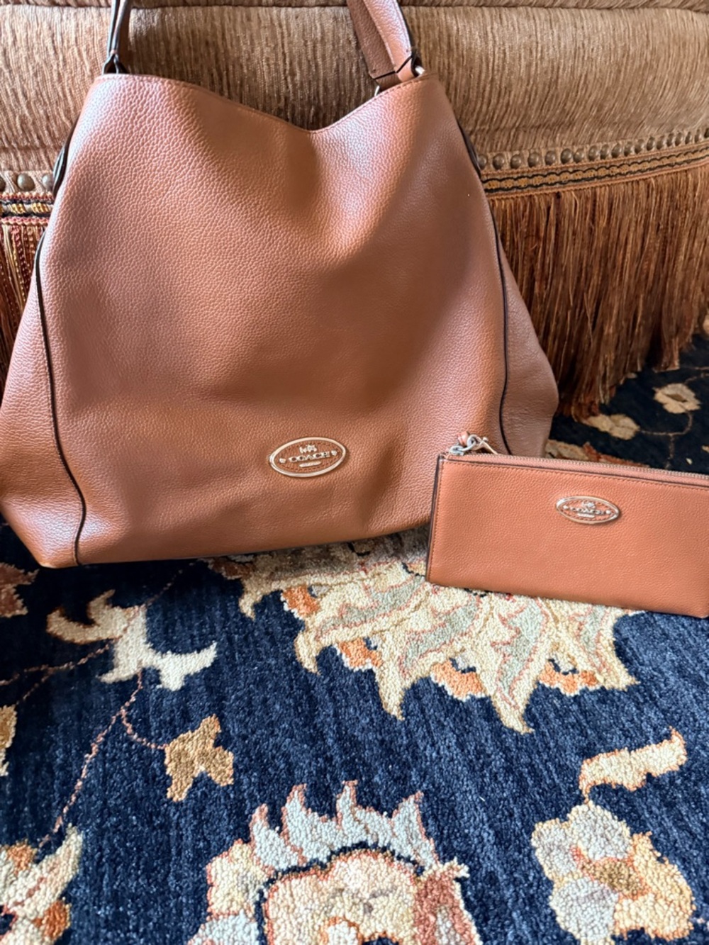 Rust Gently Used Coach purse and wallet